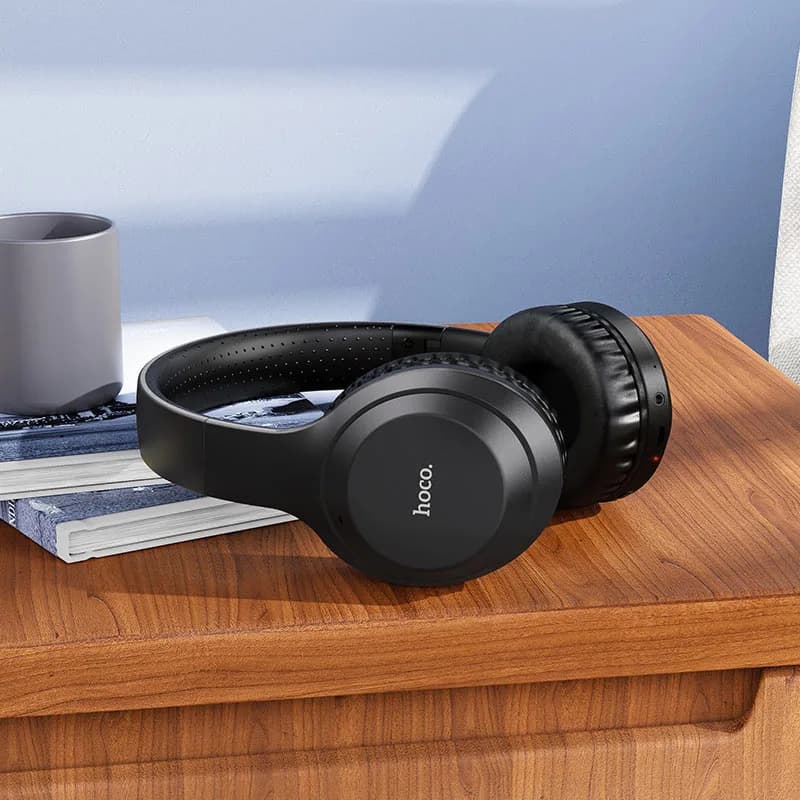 سماعات هوكو رأس لاسلكية وسلكية hoco W30 لون اسود Headphones